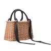 ABOOFAN Wicker Handbag Woven Rattan Storage Basket Top Handles Wedding Flower Girl Boho Style Beach Bag Straw Tote Retro Summer Clutch Beach Basket Purse Black view 1