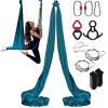 VEVOR Aerial Silk & Yoga Swing, 11 Yards, Aerial Yoga Hammock Kit with 100gsm Nylon Fabric, Full Rigging Hardware & Easy Set-up Guide, Antigravity Flying for All Levels Fitness Bodybuilding, Green view 1