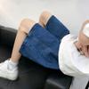 Men's Classic Drawstring Denim Short Male Loose Straight Leg Jean Shorts Pocket Versatile Half Jeans Short-Pants (Large,Dark Blue) view 4