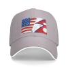America Flag and Nepalese Flag Classic Baseball Caps,Adjustable Sandwich Cap, Gray Casquette Hats Outdoor Trucker Dad Hat-26 view 1