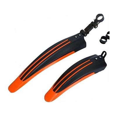 Xnferty 2PCS Bike Front and Rear Mudguards, Adjustable Road Mountain Bike Bicycle Cycling Tire Front and Rear Mud Guards, Orange PP Mountain Bike Mud Guards Replacement for Cycling