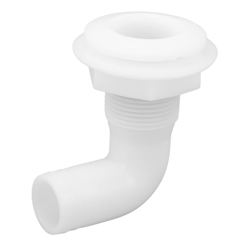 90 Degree Marine Nylon Thru Hull Connector, Marine Thru Hull Connector, 90 Thru Hull Fitting, Deck Floor Drain Scupper, Approx 24mm/0.9 in(White)