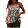 maisdgop Womens Tankini Bathing Suits High Waist Tummy Control Swimsuit Two Piece Swimsuits Tank Tops with Boyshort Swimwear view 1