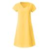 Women's Summer Cotton Linen Dress Loose V-Neck Short Sleeve T-Shirt Dress Solid Beach Dress Casual Maxi Dresses view 4