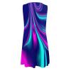 SMIDOW Women's & Girls 2024 Summer Boho Beach Dress Floral Print Short Sleeve Tshirt Dress Casual Loose Sundress Vacation Mini Dress Blue XL view 4