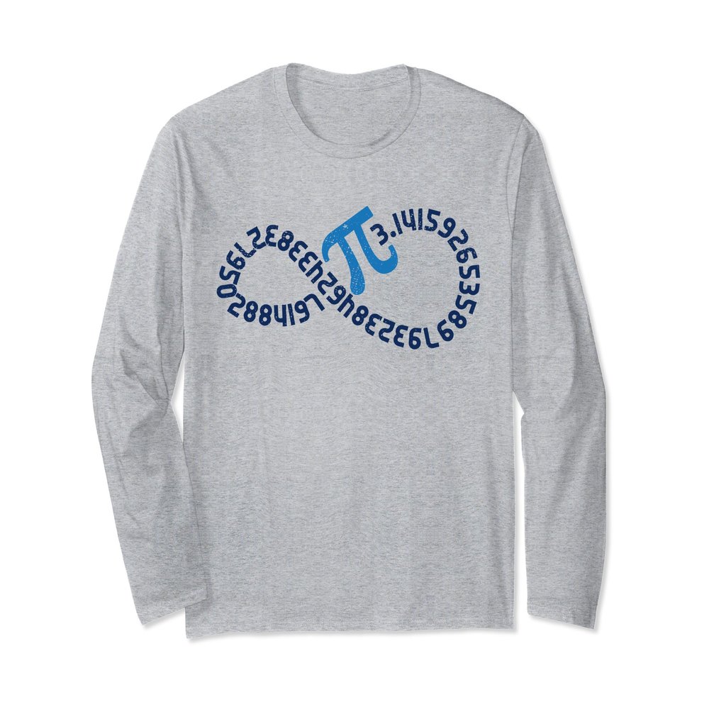 Infinity 3.14 Pi Digits Pi Day Mathematics Math Teacher Cool Long Sleeve T-Shirt