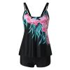 maisdgop Womens Tankini Bathing Suits High Waist Tummy Control Swimsuit Two Piece Swimsuits Tank Tops with Boyshort Swimwear view 3