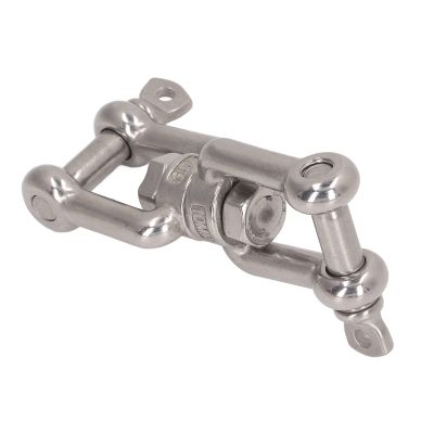 KJAOYU Swivels Rings Snap Rolling Shackle Device,304 Stainless Steel Double Jaw Shackle Rustproof Universal Jaw Anchor Connector for Hardware Lifting Connection 12mm / 0.5in(10mm)