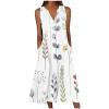 Amazon Outlet Sale clearances Today Women's Summer Design Casual Dress Sleeveless V-Neck Dress with Pockets Loose Flowy Swing Pleated Long Beach Dress Summer Dresses for Women Navy 3X view 1