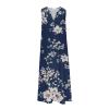 Day Prime Travel Deals Women's Summer Design Casual Dress Sleeveless V-Neck Dress with Pockets Loose Flowy Swing Pleated Long Beach Dress Dresses for Women 2024 Elegant Blue 5X view 4