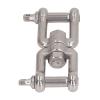 KJAOYU Swivels Rings Snap Rolling Shackle Device,304 Stainless Steel Double Jaw Shackle Rustproof Universal Jaw Anchor Connector for Hardware Lifting Connection 12mm / 0.5in(12mm)