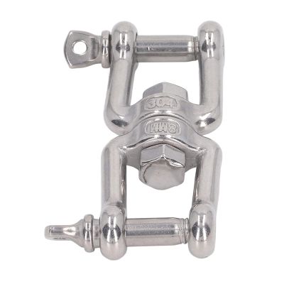 KJAOYU Swivels Rings Snap Rolling Shackle Device,304 Stainless Steel Double Jaw Shackle Rustproof Universal Jaw Anchor Connector for Hardware Lifting Connection 12mm / 0.5in(8mm)