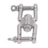 KJAOYU Swivels Rings Snap Rolling Shackle Device,304 Stainless Steel Double Jaw Shackle Rustproof Universal Jaw Anchor Connector for Hardware Lifting Connection 12mm / 0.5in(8mm) view 1
