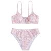 1 12 Girl 2 Piece Swimsuit Sport Floral Prints High Waist Bikini Set Swimwear Bathing Suit Toddler (Pink, 11-13 Years) view 1