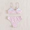 1 12 Girl 2 Piece Swimsuit Sport Floral Prints High Waist Bikini Set Swimwear Bathing Suit Toddler (Pink, 11-13 Years) view 4
