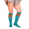 For Bare Feet NFL MIAMI DOLPHINS Cozy Feather Compression Varsity Stripe Team Color Small/Medium view 2