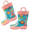 Stephen Joseph Kids Rain Boots, Turquoise Floral, 7 view 1
