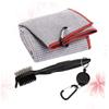 Anneome Retractable Golf Club Cleaning Kit Double-Sided Brush with Microfiber Towel Lightweight Quick Drying for Avid Golfers Includes Clip for Easy Attachment Grey Random Colors view 2