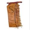Western Shotgun Chaps Full Grain Leather Work Bull Trail Riding Equestrian Tack Show Horse Riding Chinks Custom Made Small Medium Large ST-CHI-069-Tan (Large) view 1