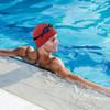 Stylish Printed Swimming Cap Hair Scalp Protection Less Resistance Waterproof for Women Large for Long Hair Men's Swim Cap Ideal for Adults Teens Red view 4