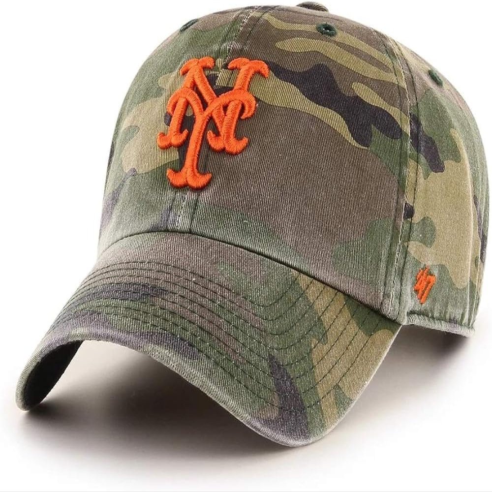 '47 MLB Unisex-Adult Camo Clean Up Adjustable Hat Cap One Size (US, Alpha, One Size, New York Mets)