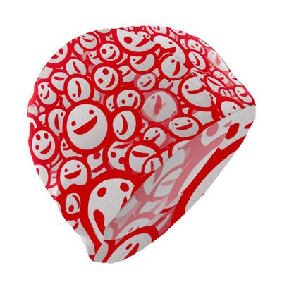 Stylish Printed Swimming Cap Hair Scalp Protection Less Resistance Waterproof for Women Large for Long Hair Men's Swim Cap Ideal for Adults Teens Smiling Face