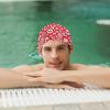 Stylish Printed Swimming Cap Hair Scalp Protection Less Resistance Waterproof for Women Large for Long Hair Men's Swim Cap Ideal for Adults Teens Smiling Face view 3