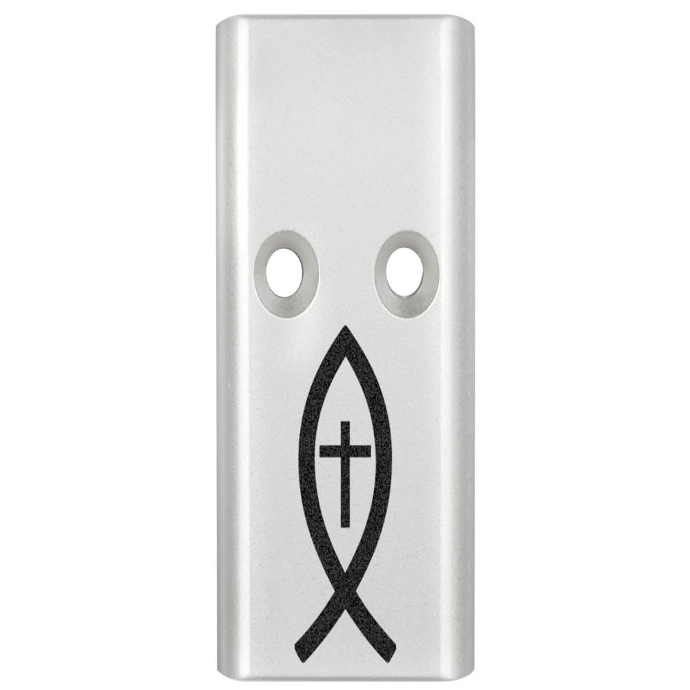 NDZ Performance MOS Optic Cover Plate for Glock Gen 4 & 5  Aluminum  Fits G17 G19 G22 G23 G34 G35 G40 G41 G45 G47  Silver  Christian Fish and Cross  Made in USA