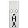 NDZ Performance MOS Optic Cover Plate for Glock Gen 4 & 5  Aluminum  Fits G17 G19 G22 G23 G34 G35 G40 G41 G45 G47  Silver  Christian Fish and Cross  Made in USA view 1