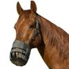 Best Friend Deluxe Leather Crown Grazing Muzzle - Horse Muzzle with Attached Halter, Adjustable, Breakaway, Lightweight, Ventilated, for Controlled Grazing - Dark Grey, Draft Horse view 1