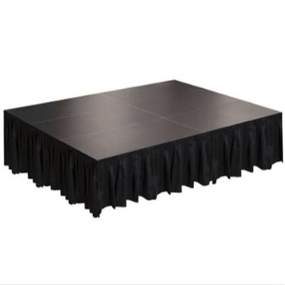 NineFit Basics Stage Skirt, Black Stage Skirting Shirred Pleat, Any Length and Height (20ft Lenght x 24"" Height)
