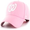 47 Brand MLB Rose Pink Primary Logo MVP Adjustable Structure Baseball Cap Hat, Adult One Size Fits All - Washington Nationals Rose Pink