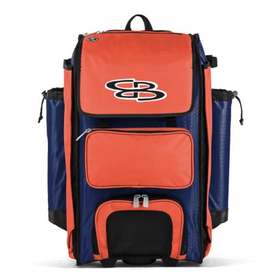 Boombah Catchers Superpack Hybrid Rolling Bat Bag - BM-9060C23 Royal/Orange - Wheeled & Backpack Version