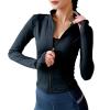 2024 Women Sport Jacket Zipper Yoga Coat Clothes Quick Dry Fitness Jacket Running Hoodies Thumb Hole Sportwear Gym Workout Top view 1