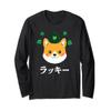 Cute Lucky Shiba Inu Japanese St. Patrick's Day Long Sleeve T-Shirt view 1