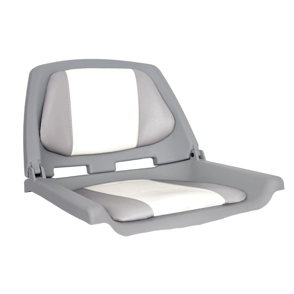 Oceansouth Fisherman Folding Boat Seat (Gray/White) fishing chair all purpose canoe accessories gear boat seats camo seat covers paddle board waterproof padded folding boating swivel jon bench