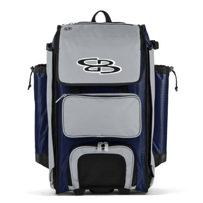 Boombah Catchers Superpack Hybrid Rolling Bat Bag - BM-9060C23 Navy/Gray - Wheeled & Backpack Version