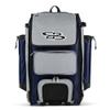 Boombah Catchers Superpack Hybrid Rolling Bat Bag - BM-9060C23 Navy/Gray - Wheeled & Backpack Version