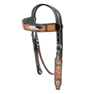 American Darling Western Horse Headstall Leather Dark Brown | Genuine