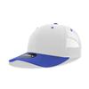 DECKY Standard 6 Panel Mid Profile Structured Cotton Blend Trucker, WHT/RYL, Multi view 1