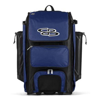 Boombah Catchers Superpack Hybrid Rolling Bat Bag - BM-9060C23 Black/Royal - Wheeled & Backpack Version