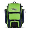 Boombah Catchers Superpack Hybrid Rolling Bat Bag - BM-9060C23 Navy/Lime Green - Wheeled & Backpack Version view 1