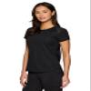 RBX Active Women's Workout Top with Mesh Panels, Crewneck Relaxed Fit Breathable Quick Drying Gym Running T-Shirt, Plus Size Black 3X view 1
