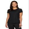 RBX Active Women's Workout Top with Mesh Panels, Crewneck Relaxed Fit Breathable Quick Drying Gym Running T-Shirt, Plus Size Black 3X view 4