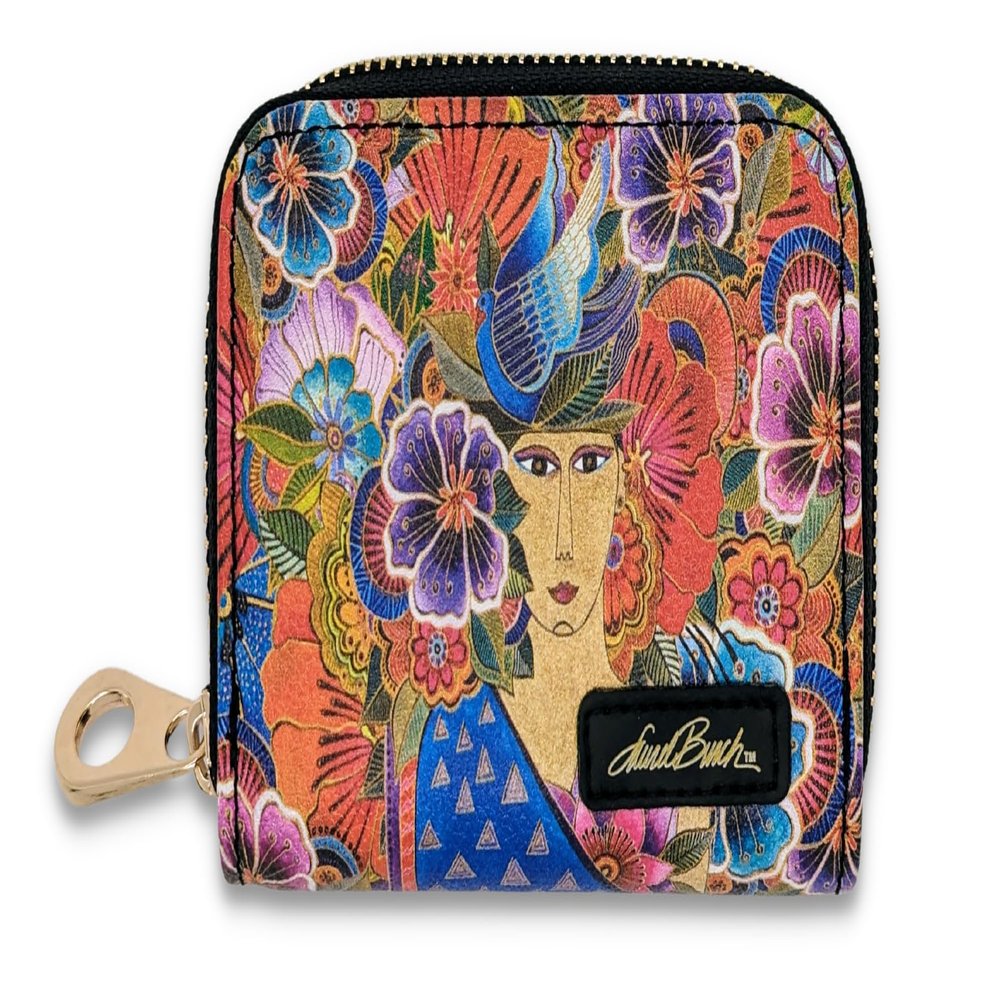 Monarque RFID Secure Armored Zipper Wallet by Laurel Burch (Laurel Burch Balinese Woman)