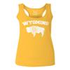 0569. Vintage Wyoming Retro Pride Flag Arch wy Women's Tank Top Racerback (Gold Large) view 1