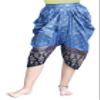 RaanPahMuang Sukhothai Traditional Mixed Fabric JonGrabaen Thai Pants, Medium-Large, Cotton - Medium Blue view 1