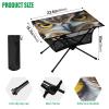 SDMKA Owl Close Up Pattern Outdoor Folding Table for Camping, Beach & Picnic  Portable, Easy-to-Carry Camping Side Table with Durable Bag for BBQ, Camp Use view 3