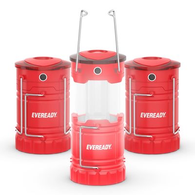 Eveready LED Camping Lantern 360 PRO (3-Pack), Super Bright Tent Lights, IPX4 Water Resistant LED Lanterns for Power Outage Hurricane Preparedness, (Batteries Included)