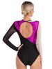 TSSOE Women Mesh Patchwork Gymnastics Leotard Long Sleeves Bodysuit Figure Skating Performance Costume D06 Large view 2